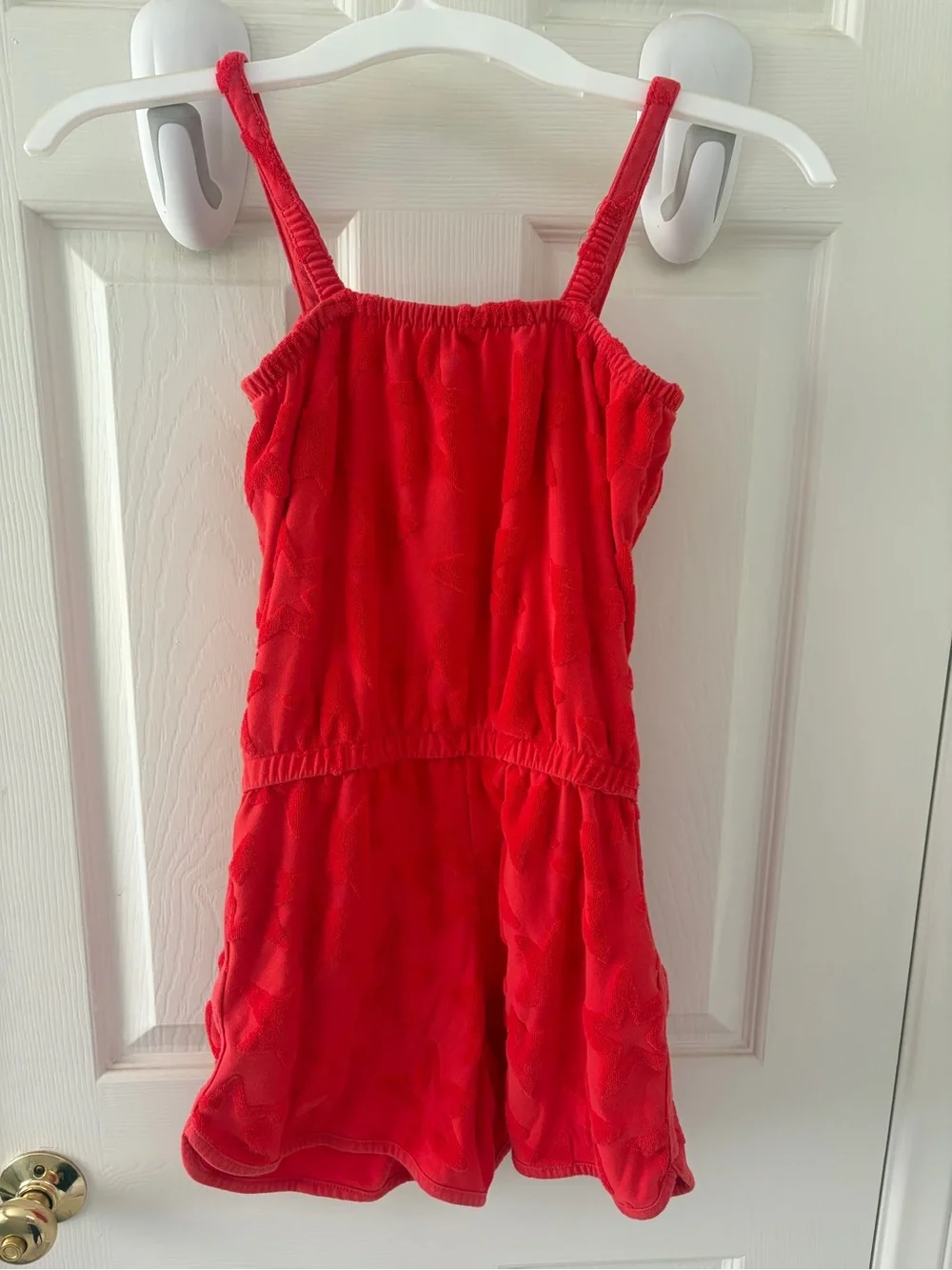 Cat & Jack Red Star-Textured Girls Romper